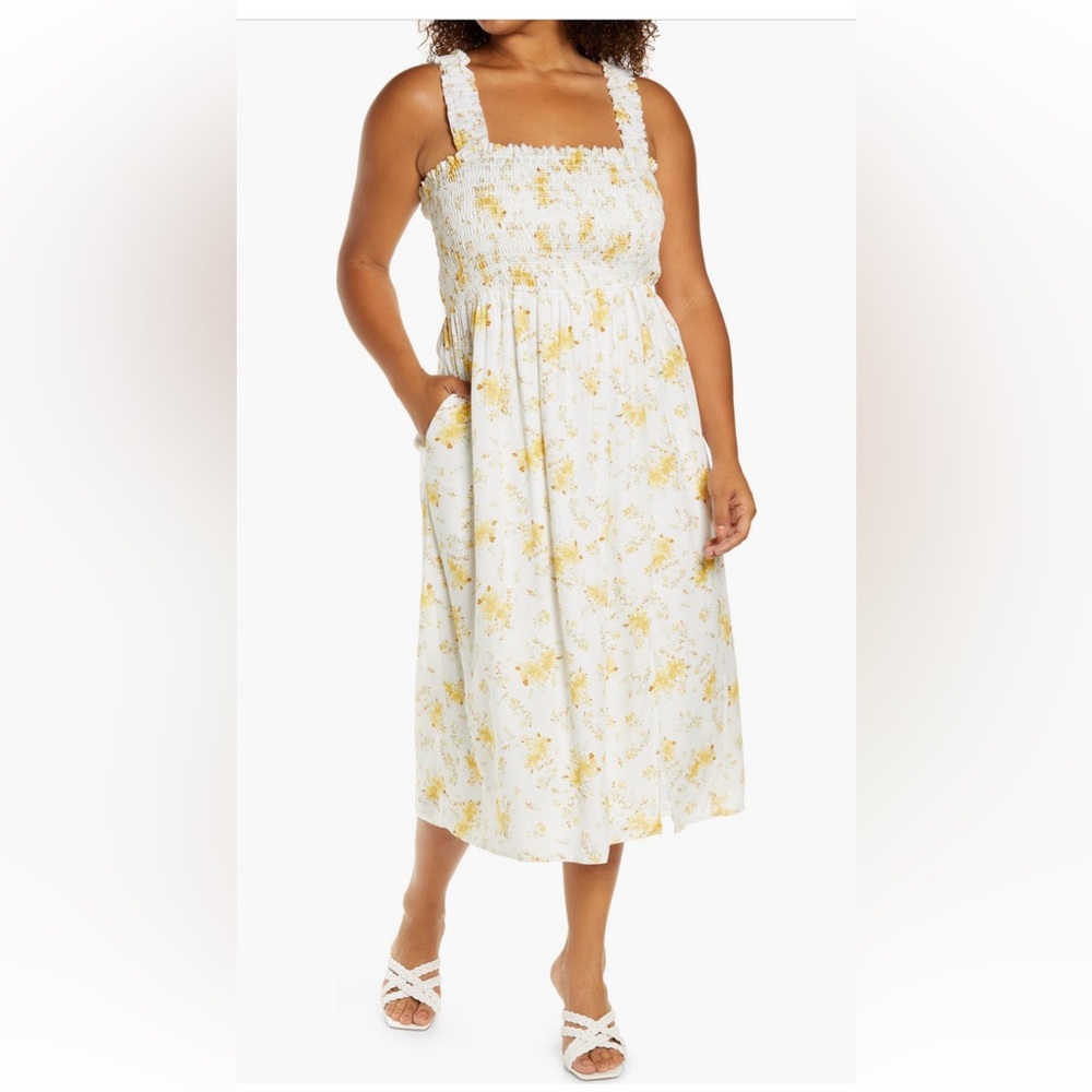 Floral smocked Midi Dress